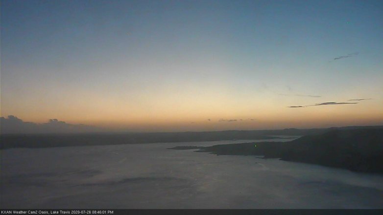 Lake Travis webcam, July 26, 2020 8:45 PM CT