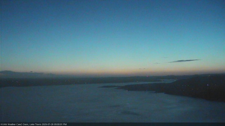 Lake Travis webcam, July 26, 2020 9:00 PM CT