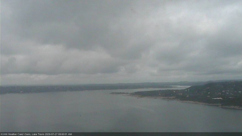 Lake Travis webcam, July 27, 2020 9:00 AM CT