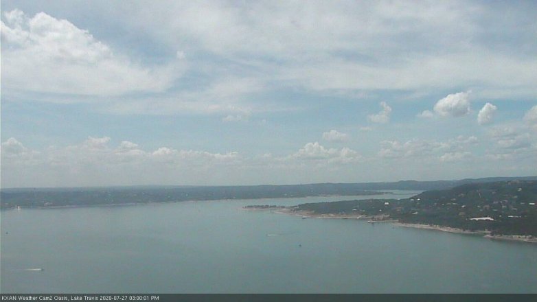 Lake Travis webcam, July 27, 2020 3:00 PM CT