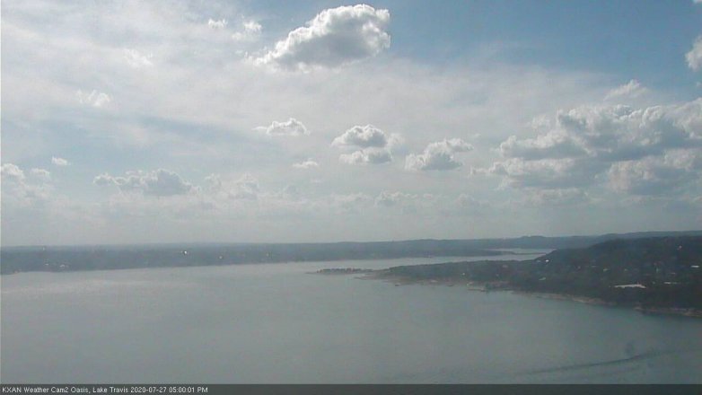 Lake Travis webcam, July 27, 2020 5:00 PM CT