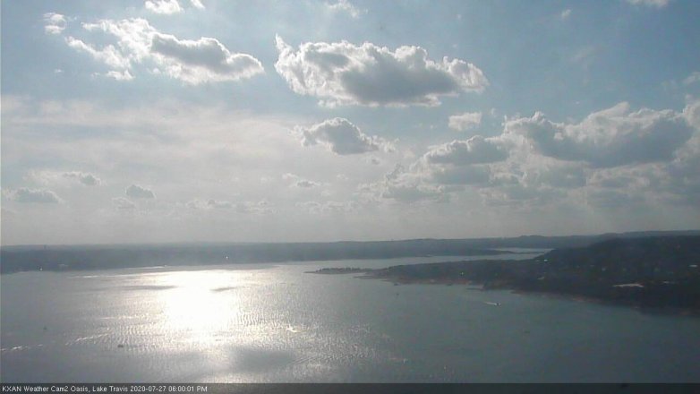 Lake Travis webcam, July 27, 2020 6:00 PM CT