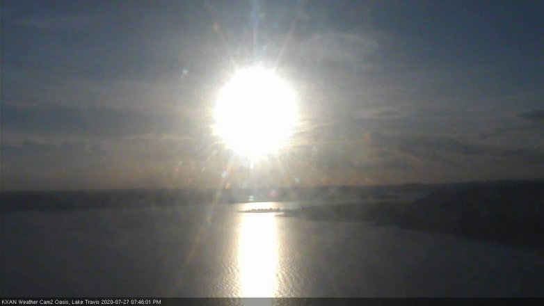 Lake Travis webcam, July 27, 2020 7:45 PM CT