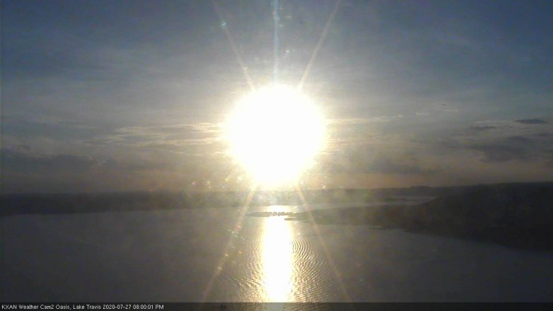 Lake Travis webcam, July 27, 2020 8:00 PM CT