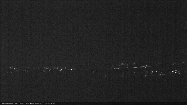 Lake Travis webcam, July 27, 2020 9:45 PM CT