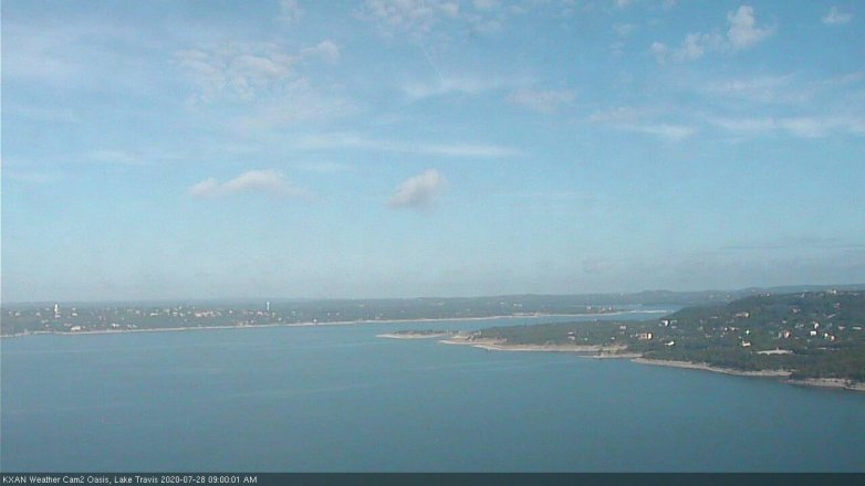 Lake Travis webcam, July 28, 2020 9:00 AM CT