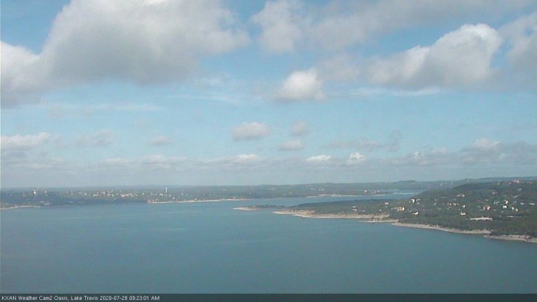 Lake Travis webcam, July 28, 2020 9:25 AM CT