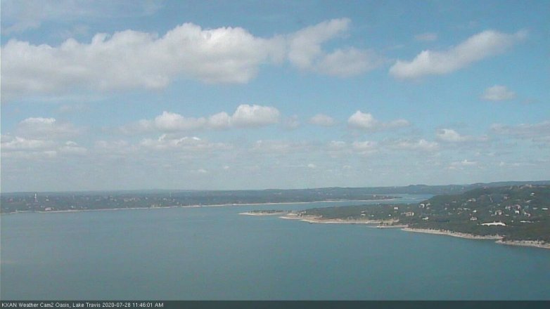 Lake Travis webcam, July 28, 2020 11:45 AM CT