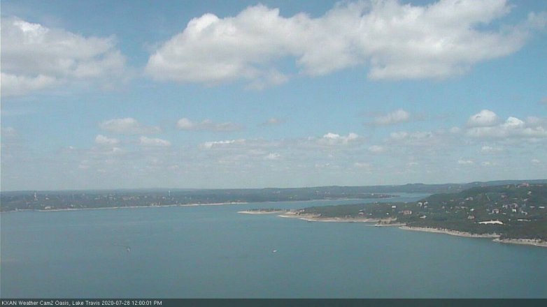 Lake Travis webcam, July 28, 2020 12:00 PM CT