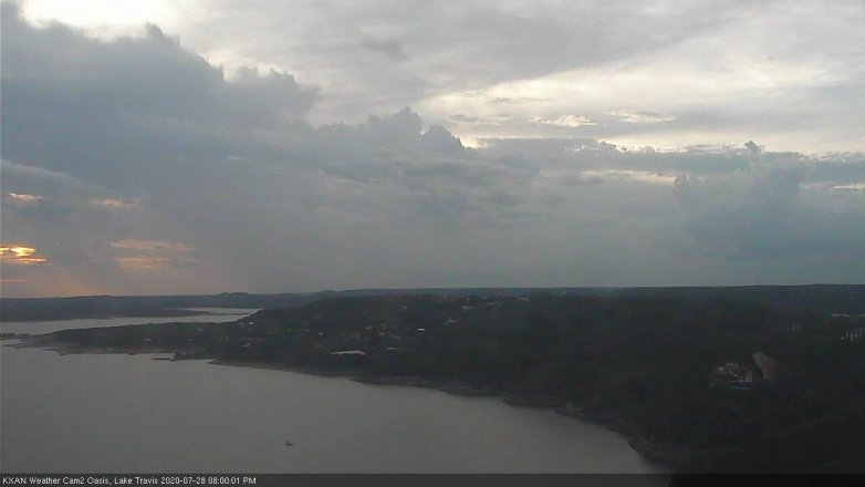 Lake Travis webcam, July 28, 2020 8:00 PM CT