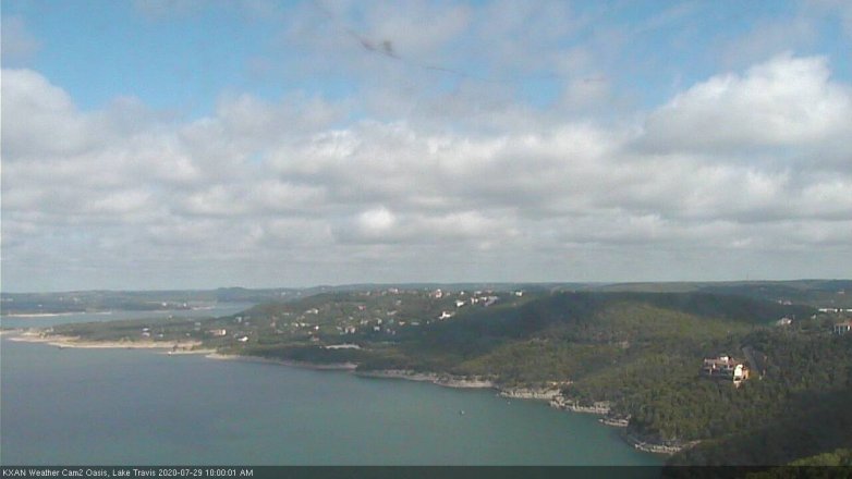 Lake Travis webcam, July 29, 2020 10:00 AM CT