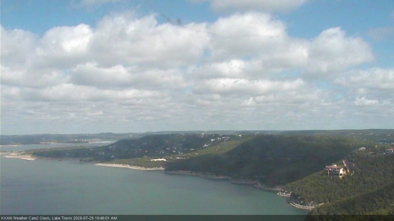 Lake Travis webcam, July 29, 2020 10:45 AM CT