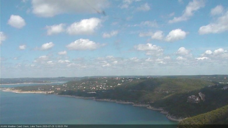 Lake Travis webcam, July 29, 2020 12:00 PM CT