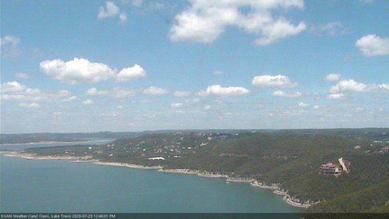 Lake Travis webcam, July 29, 2020 12:45 PM CT