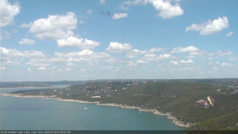 Lake Travis webcam, July 29, 2020 1:00 PM CT