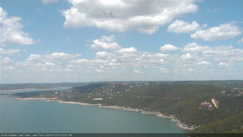Lake Travis webcam, July 29, 2020 1:25 PM CT