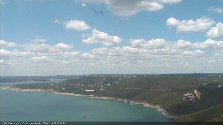 Lake Travis webcam, July 29, 2020 2:00 PM CT