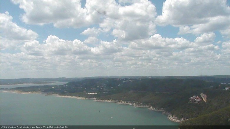 Lake Travis webcam, July 29, 2020 3:00 PM CT