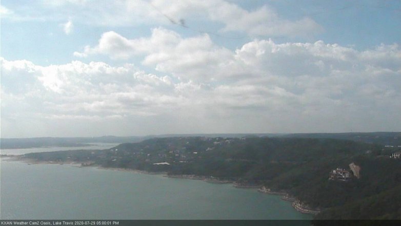 Lake Travis webcam, July 29, 2020 5:00 PM CT