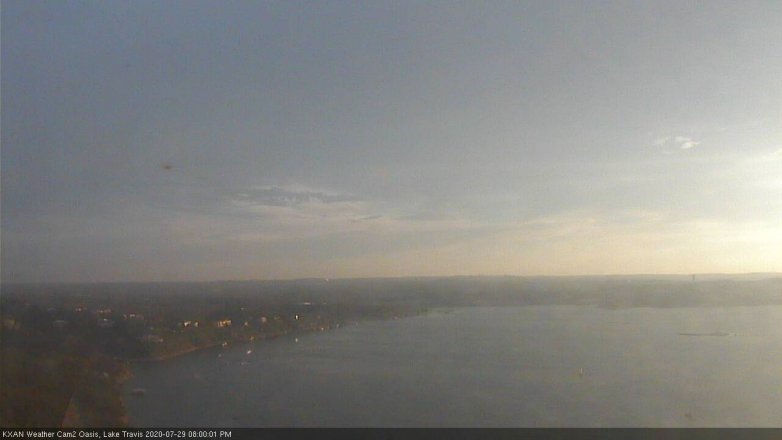 Lake Travis webcam, July 29, 2020 8:00 PM CT