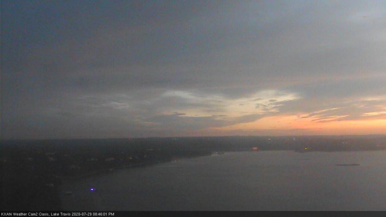Lake Travis webcam, July 29, 2020 8:45 PM CT