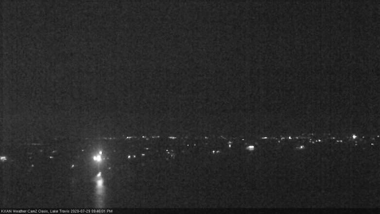 Lake Travis webcam, July 29, 2020 9:45 PM CT
