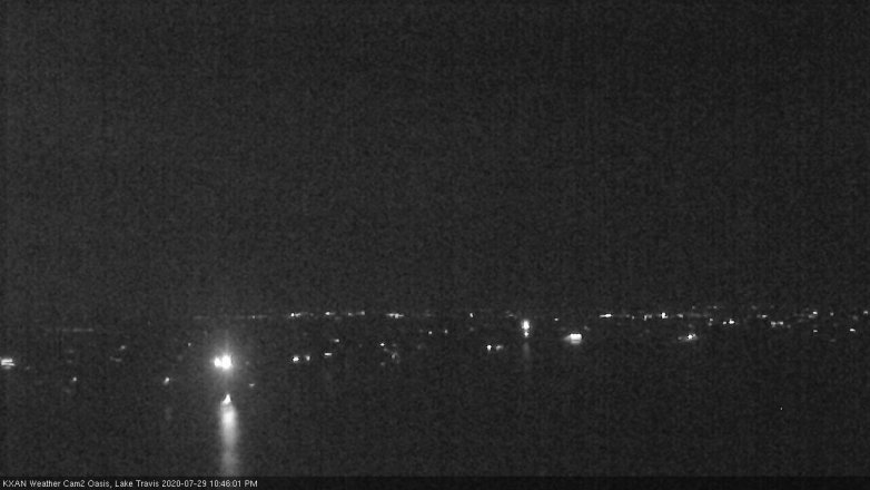 Lake Travis webcam, July 29, 2020 10:45 PM CT
