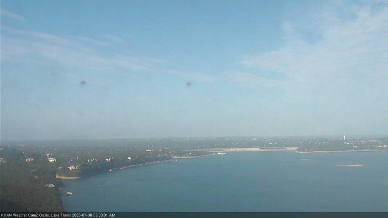 Lake Travis webcam, July 30, 2020 9:00 AM CT
