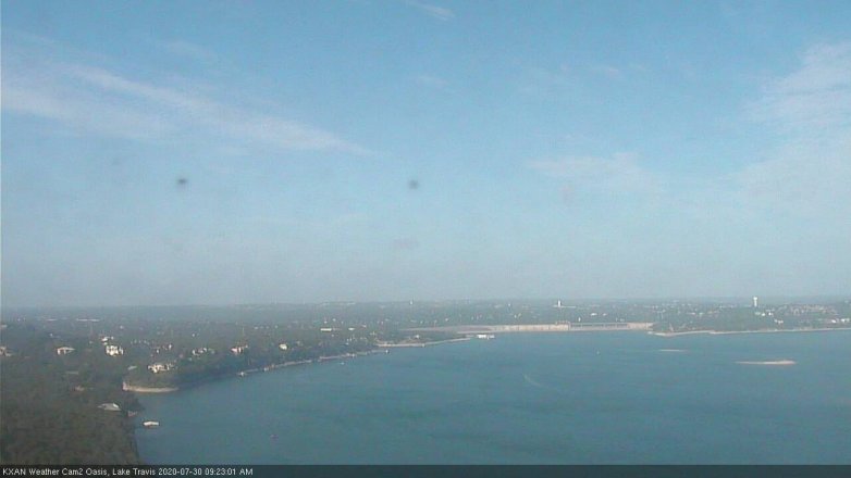 Lake Travis webcam, July 30, 2020 9:25 AM CT