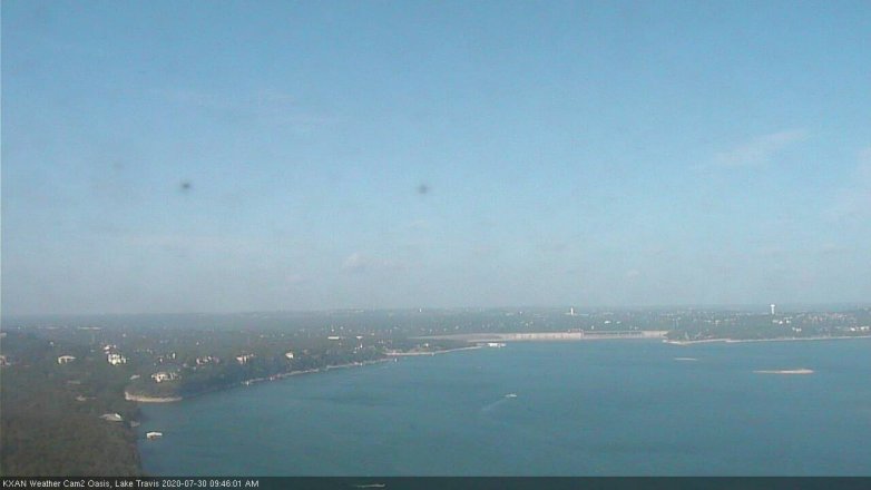 Lake Travis webcam, July 30, 2020 9:45 AM CT