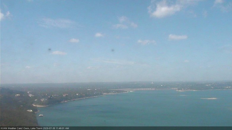 Lake Travis webcam, July 30, 2020 11:45 AM CT