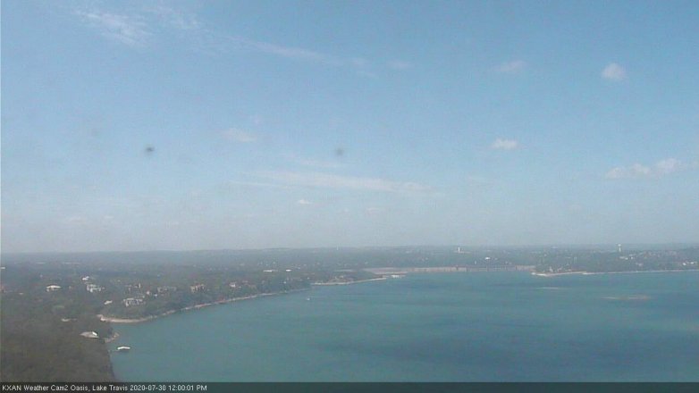 Lake Travis webcam, July 30, 2020 12:00 PM CT