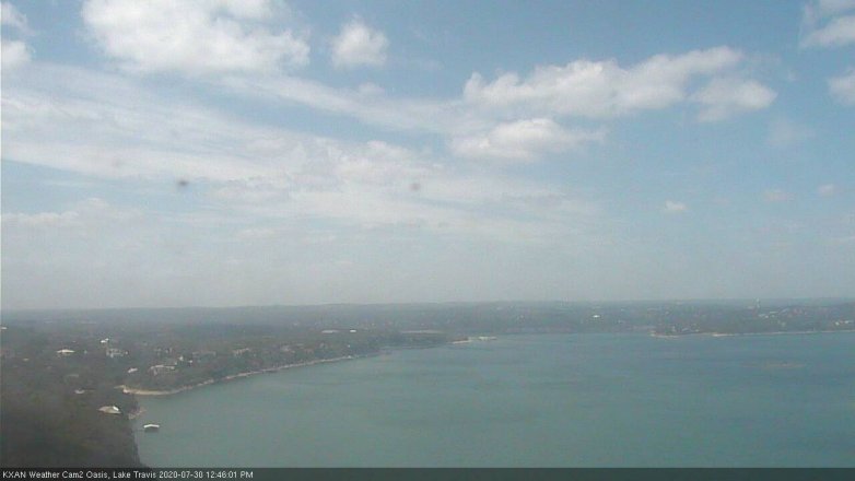 Lake Travis webcam, July 30, 2020 12:45 PM CT