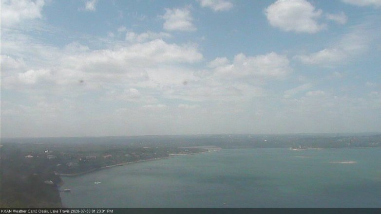 Lake Travis webcam, July 30, 2020 1:25 PM CT