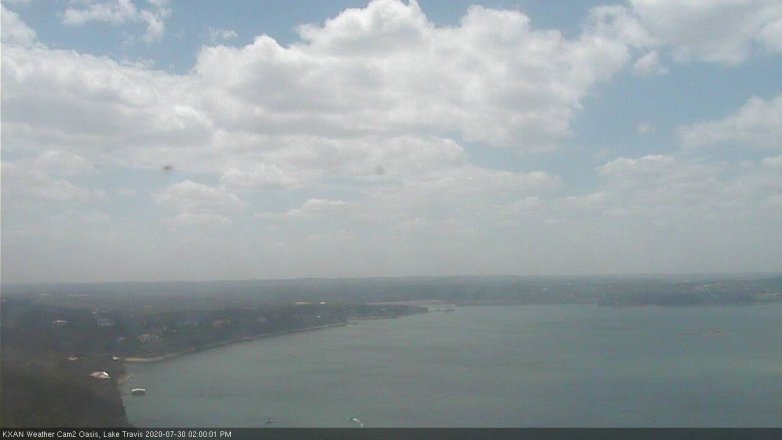 Lake Travis webcam, July 30, 2020 2:00 PM CT