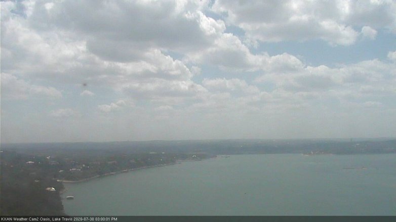 Lake Travis webcam, July 30, 2020 3:00 PM CT