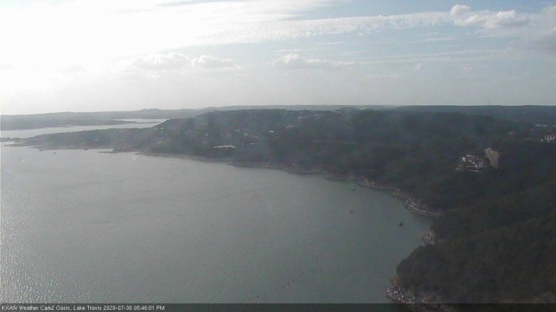 Lake Travis webcam, July 30, 2020 5:45 PM CT