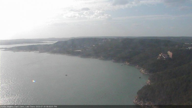 Lake Travis webcam, July 30, 2020 6:00 PM CT