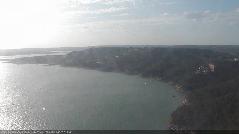 Lake Travis webcam, July 30, 2020 6:25 PM CT