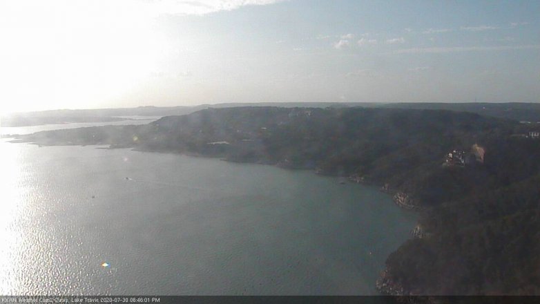 Lake Travis webcam, July 30, 2020 6:45 PM CT