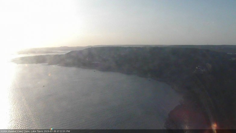 Lake Travis webcam, July 30, 2020 7:25 PM CT