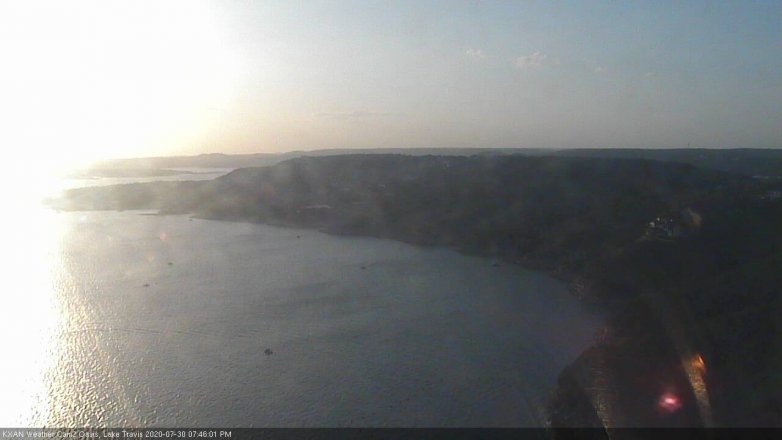Lake Travis webcam, July 30, 2020 7:45 PM CT
