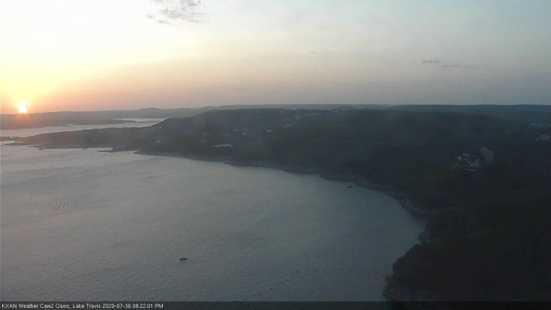 Lake Travis webcam, July 30, 2020 8:25 PM CT
