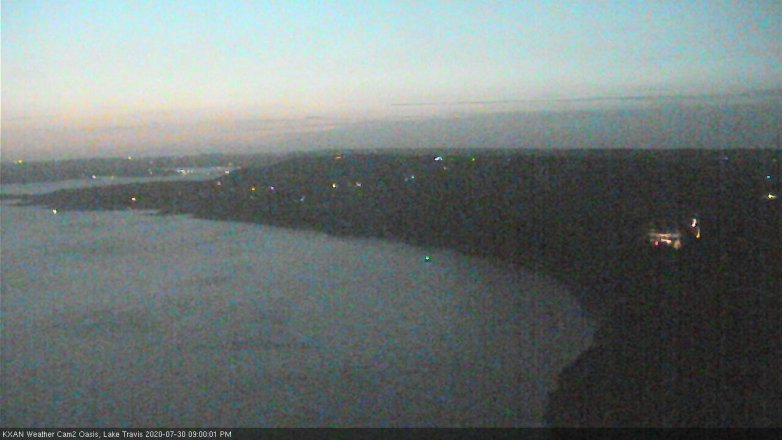 Lake Travis webcam, July 30, 2020 9:00 PM CT
