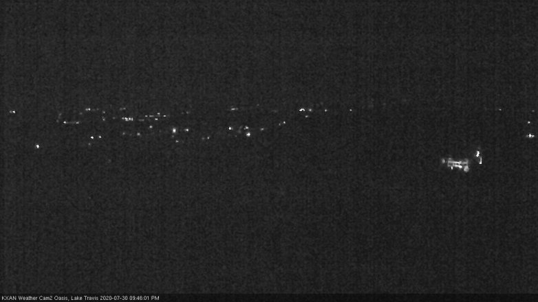 Lake Travis webcam, July 30, 2020 9:45 PM CT