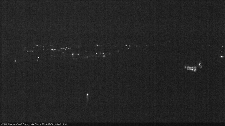 Lake Travis webcam, July 30, 2020 10:00 PM CT