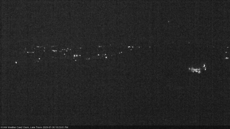 Lake Travis webcam, July 30, 2020 10:25 PM CT