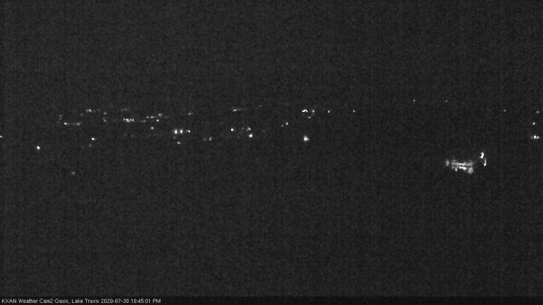 Lake Travis webcam, July 30, 2020 10:45 PM CT