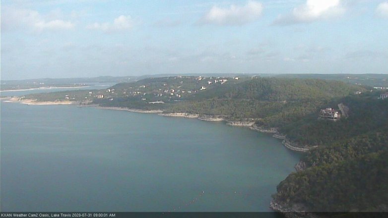 Lake Travis webcam, July 31, 2020 9:00 AM CT