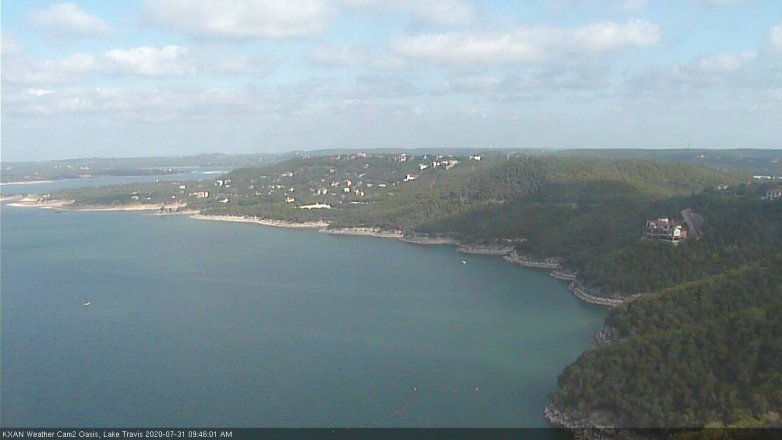Lake Travis webcam, July 31, 2020 9:45 AM CT
